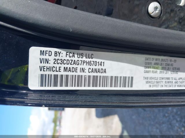 2023 DODGE CHALLENGER 2C3CDZAG7PH670141 Photo 8