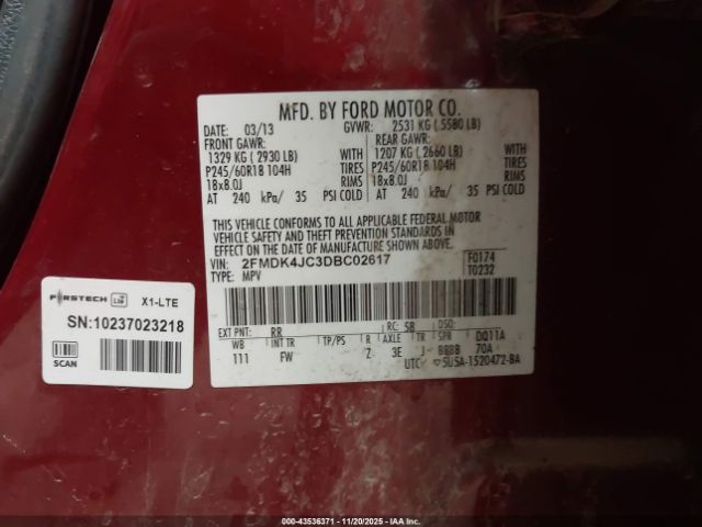 2013 FORD EDGE 2FMDK4JC3DBC02617 Photo 8