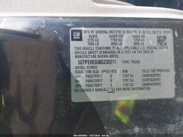 2011 GMC SIERRA 1500 3GTP2VE35BG239311 Photo 8