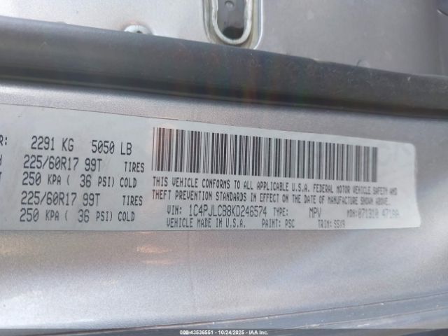 2019 JEEP CHEROKEE 1C4PJLCB8KD246574 Photo 8