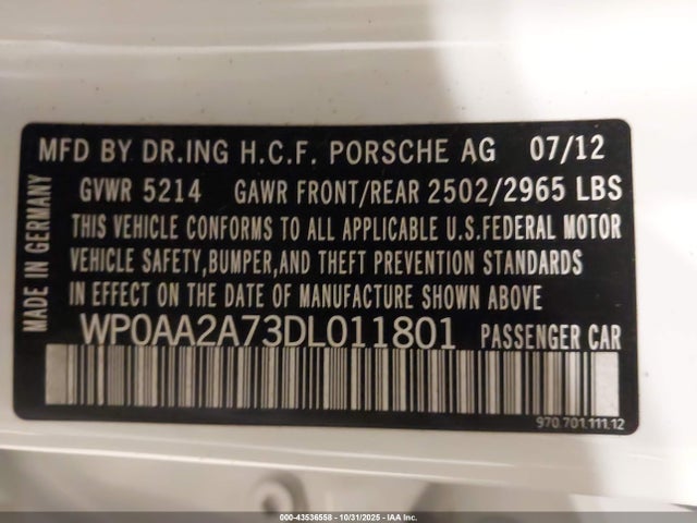 2013 PORSCHE PANAMERA WP0AA2A73DL011801 Photo 8