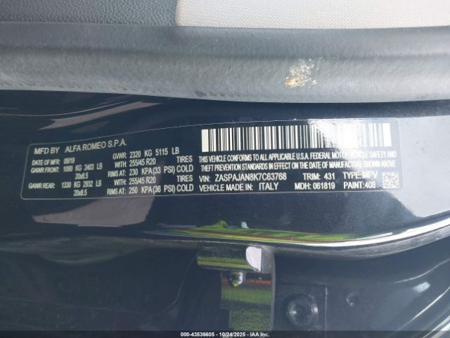 2019 ALFA ROMEO STELVIO ZASPAJAN8K7C63768 Photo 8