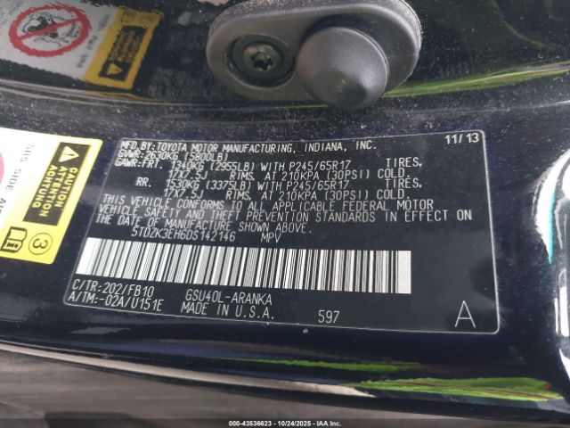 2013 TOYOTA HIGHLANDER 5TDZK3EH6DS142146 Photo 8