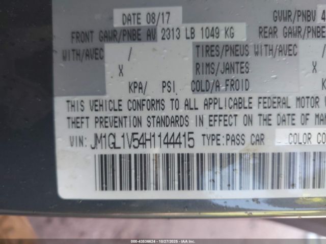 2017 MAZDA MAZDA6 JM1GL1V54H1144415 Photo 8