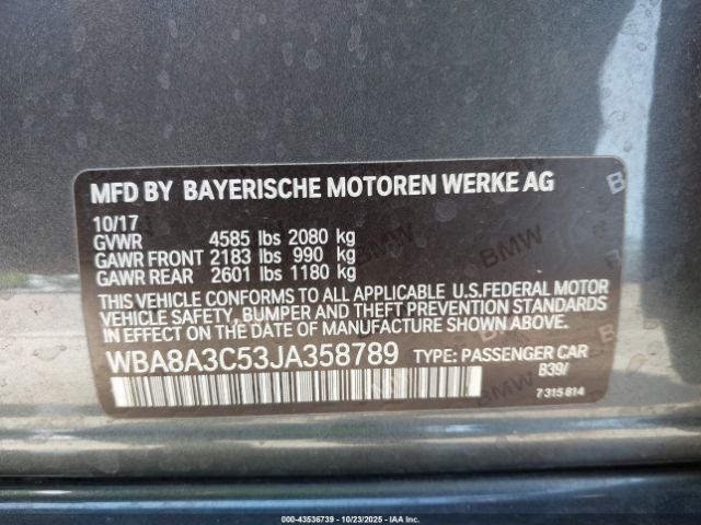 2018 BMW 320I WBA8A3C53JA358789 Photo 8