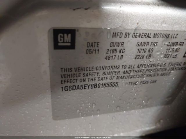 2011 CADILLAC CTS 1G6DA5EY8B0165665 Photo 8