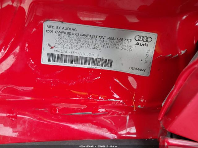 2007 AUDI A4 WAUAF78E97A165218 Photo 8