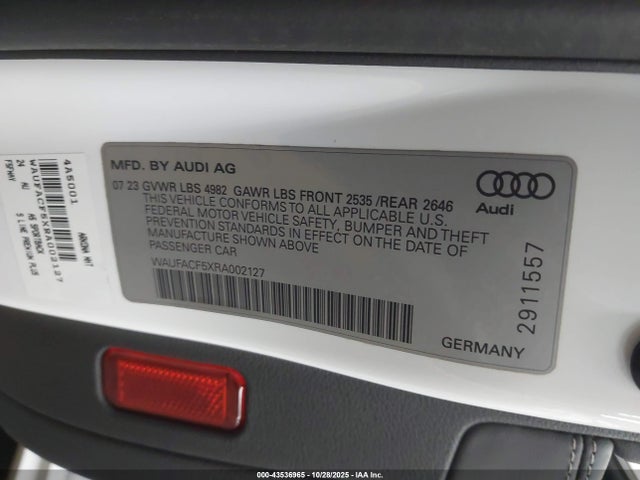 Продаж на аукціоні авто 2024 Audi A5 Sportback Premium Plus 45 Tfsi Quattro S Tronic, vin: WAUFACF5XRA002127, номер лоту: 43536965