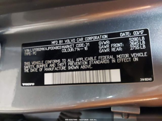 2018 VOLVO S90 LVY992MK4JP004803 Photo 8