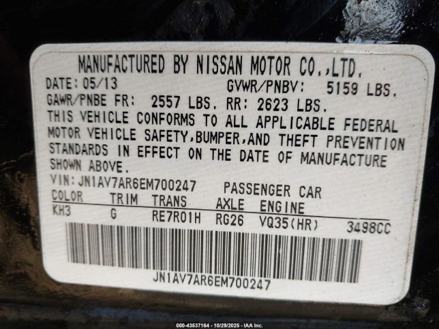 2014 INFINITI Q50 HYBRID JN1AV7AR6EM700247 Photo 8