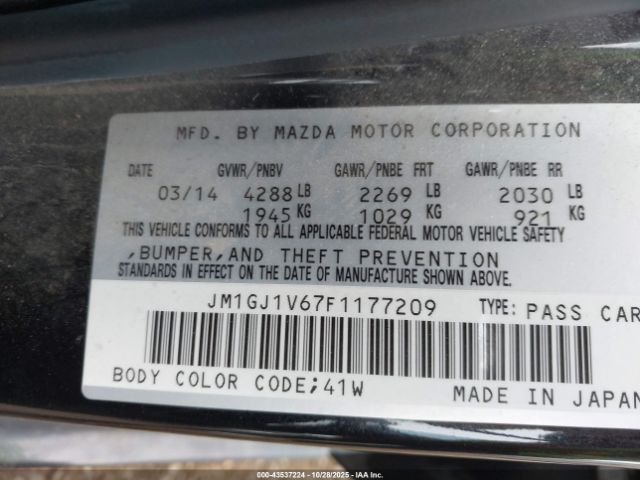 2015 MAZDA MAZDA6 JM1GJ1V67F1177209 Photo 8