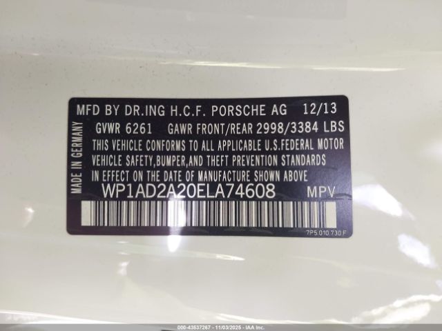 2014 PORSCHE CAYENNE WP1AD2A20ELA74608 Photo 8