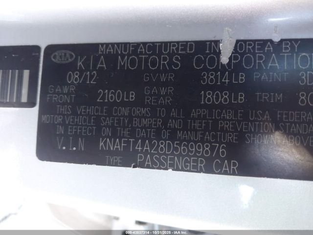 2013 KIA FORTE KNAFT4A28D5699876 Photo 8