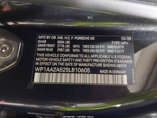 2025 PORSCHE MACAN WP1AA2A52SLB10605 Photo 8