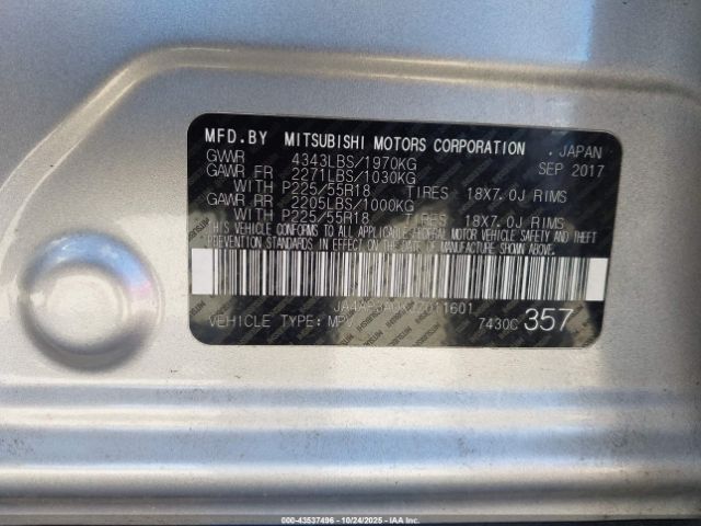 2018 MITSUBISHI OUTLANDER SPORT JA4AP3AUXJZ011601 Photo 8