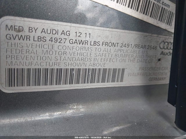 2012 AUDI A4 WAUFFAFL3CN017878 Photo 8