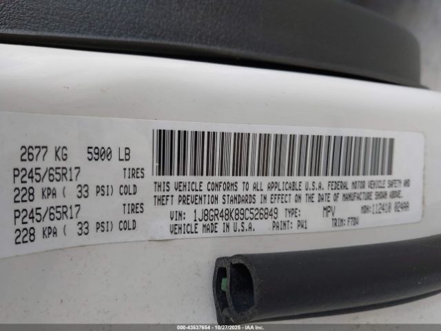 2009 JEEP GRAND CHEROKEE 1J8GR48K89C526849 Photo 8