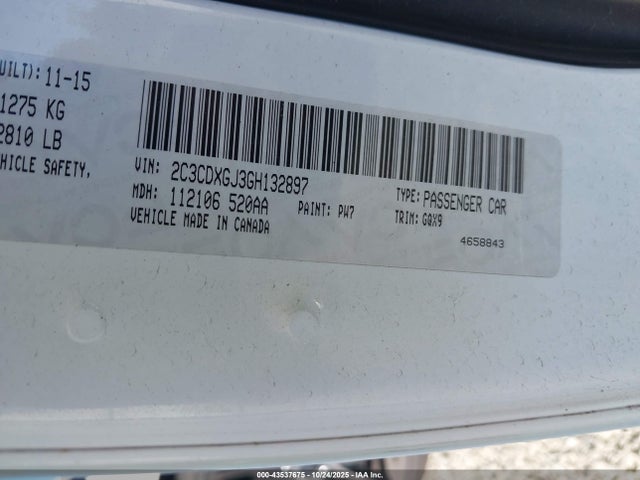 Продажа на аукционе авто 2016 Dodge Charger R/t Scat Pack, vin: 2C3CDXGJ3GH132897, номер лота: 43537675