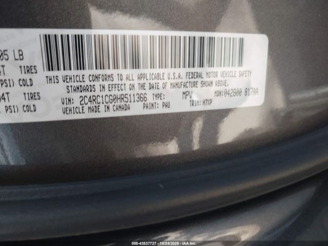 2017 CHRYSLER PACIFICA 2C4RC1CG0HR511366 Photo 8