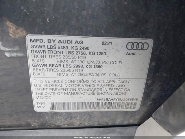 2021 AUDI Q5 WA1BAAFY6M2066548 Photo 8