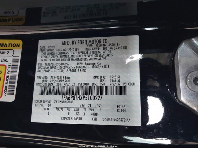 Ford Mustang Ecoboost Premium Fastback 2023 1FA6P8THXP5100227 Image 9