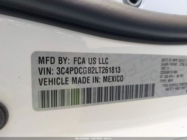 2020 DODGE JOURNEY 3C4PDCGB2LT261813 Photo 8