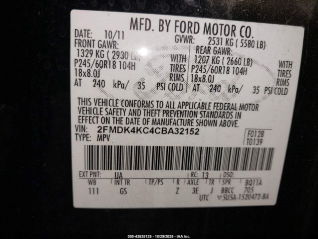 2012 FORD EDGE 2FMDK4KC4CBA32152 Photo 8