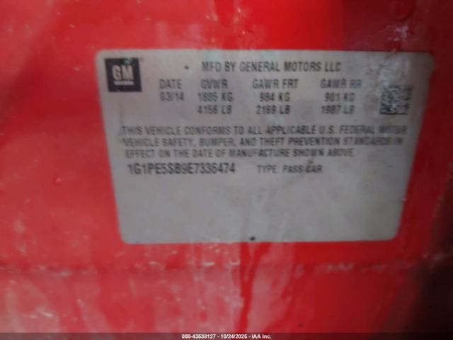 2014 CHEVROLET CRUZE 1G1PE5SB9E7336474 Photo 8