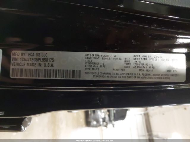 2023 JEEP GLADIATOR 1C6JJTEG5PL558175 Photo 8