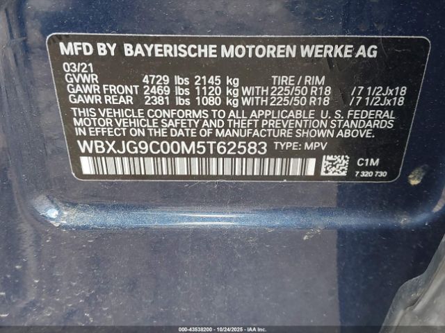 2021 BMW X1 WBXJG9C00M5T62583 Photo 8