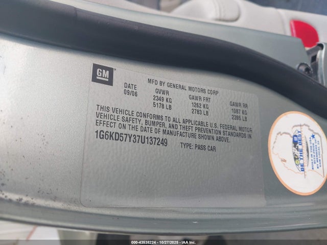 2007 CADILLAC DTS 1G6KD57Y37U137249 Photo 8