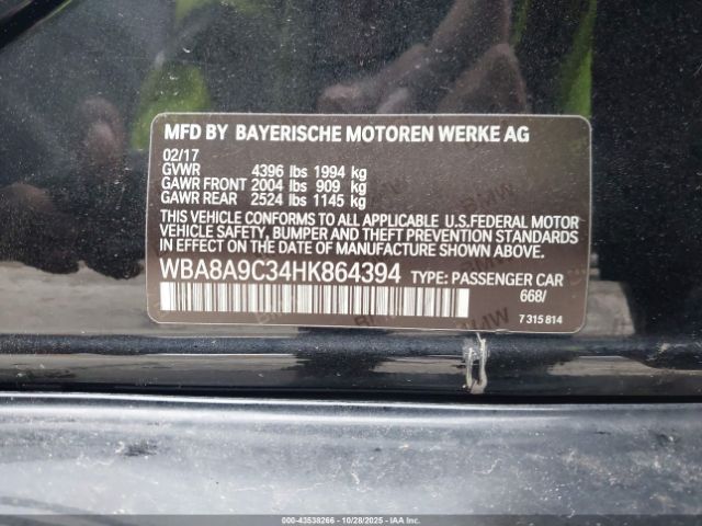 2017 BMW 320I WBA8A9C34HK864394 Photo 8
