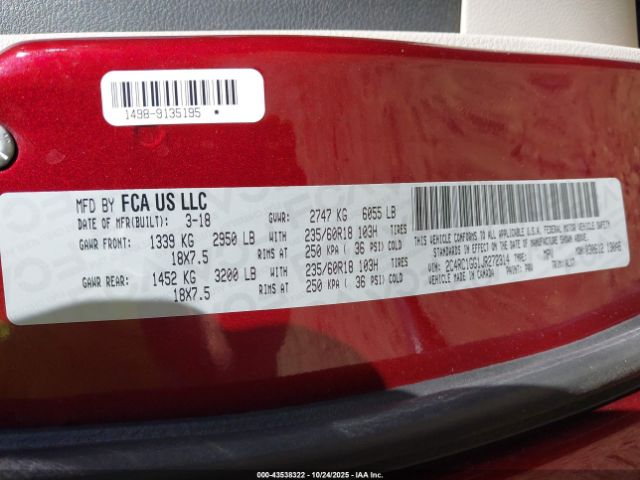 2018 CHRYSLER PACIFICA 2C4RC1GG1JR272314 Photo 8