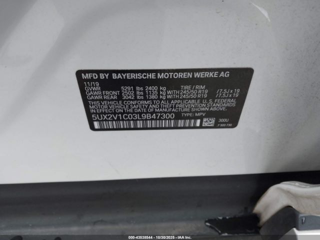 2020 BMW X4 5UX2V1C03L9B47300 Photo 8