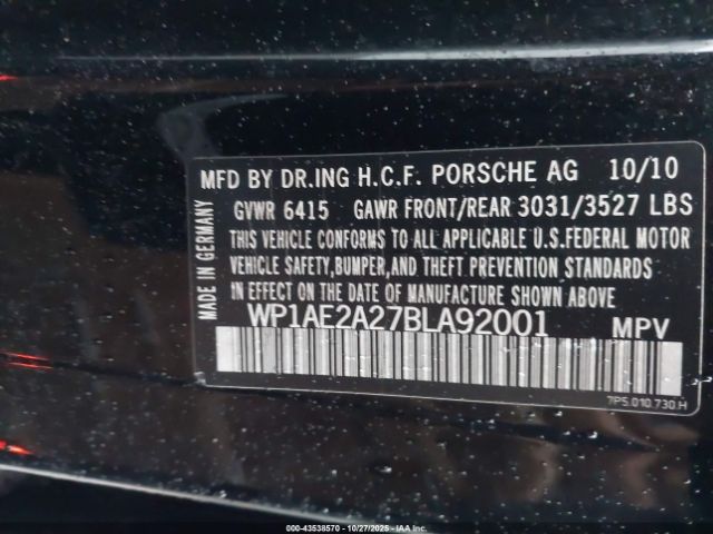 2011 PORSCHE CAYENNE HYBRID WP1AE2A27BLA92001 Photo 8