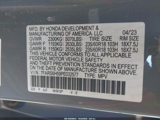 2023 HONDA CR-V HYBRID 7FARS6H59PE032577 Photo 8