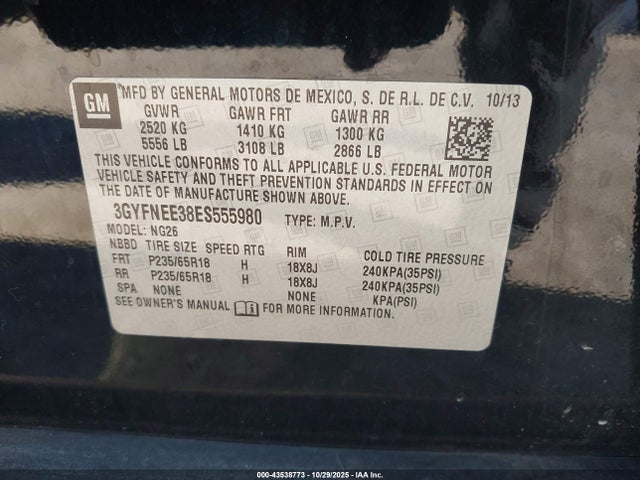 2014 CADILLAC SRX 3GYFNEE38ES555980 Photo 8