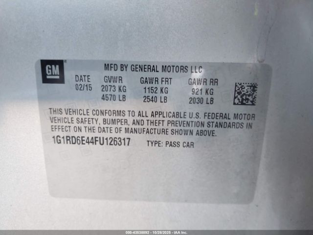 2015 CHEVROLET VOLT 1G1RD6E44FU126317 Photo 8