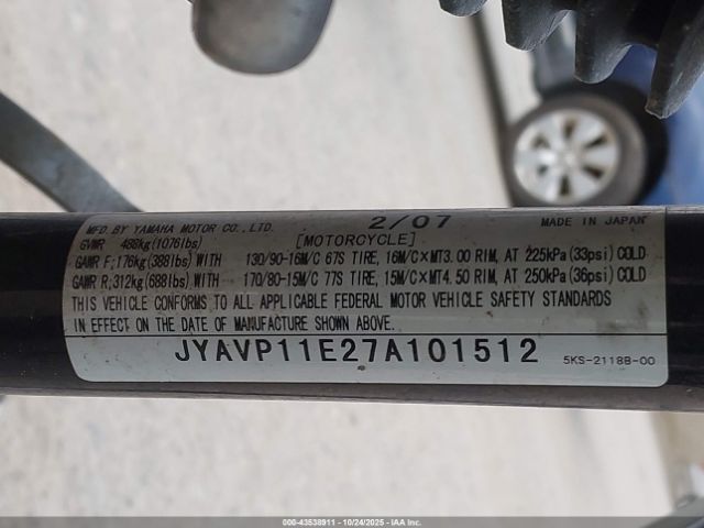 2007 YAMAHA XVS1100 JYAVP11E27A101512 Photo 9