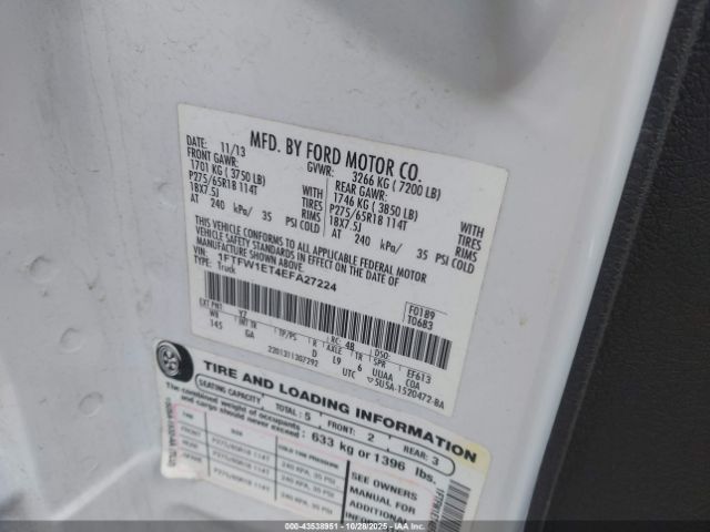 2014 FORD F-150 1FTFW1ET4EFA27224 Photo 8