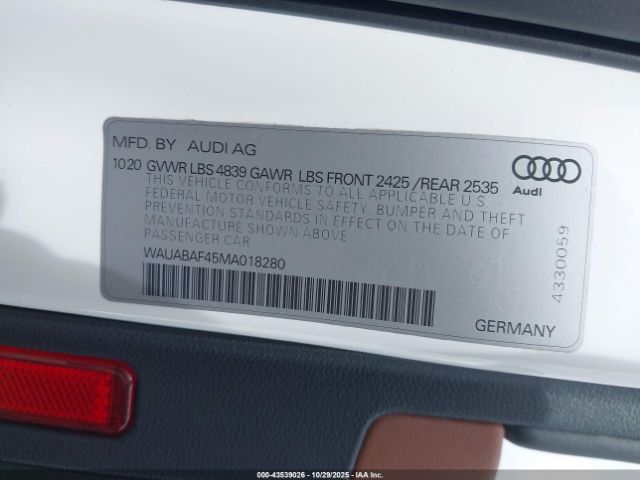 2021 AUDI A4 WAUABAF45MA018280 Photo 8