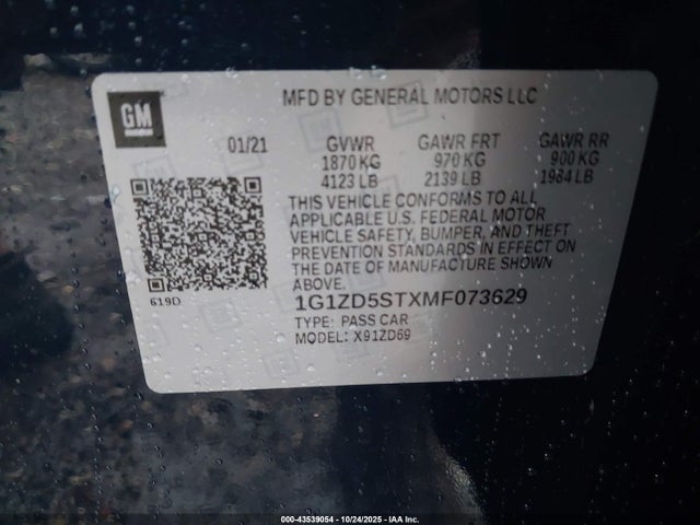 2021 CHEVROLET MALIBU 1G1ZD5STXMF073629 Photo 8