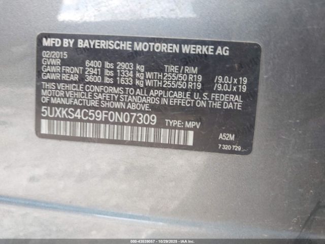 2015 BMW X5 5UXKS4C59F0N07309 Photo 8