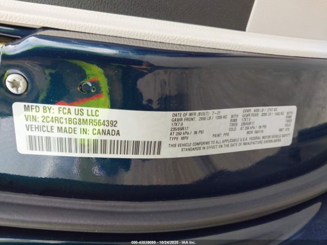 2021 CHRYSLER PACIFICA 2C4RC1BG8MR564392 Photo 8