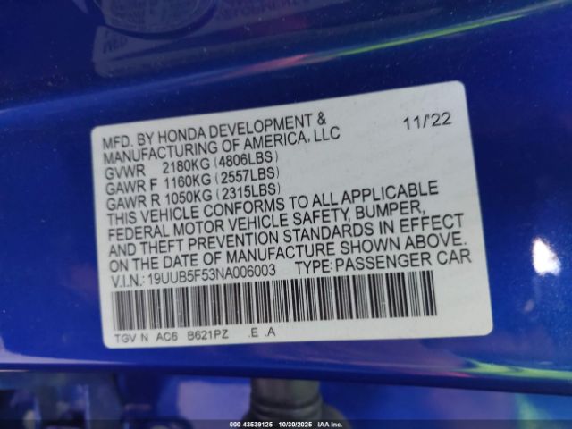 2022 ACURA TLX 19UUB5F53NA006003 Photo 8