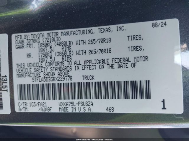 2024 TOYOTA TUNDRA 5TFLA5DB3RX229778 Photo 8