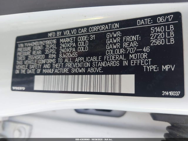 2017 VOLVO XC60 YV440MDU1H2196016 Photo 8