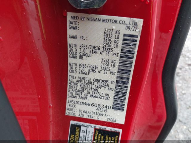2023 NISSAN FRONTIER 1N6ED1CM4PN608340 Photo 8