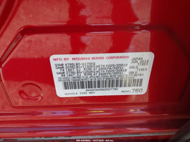 2016 MITSUBISHI OUTLANDER JA4AZ3A39GZ007792 Photo 8