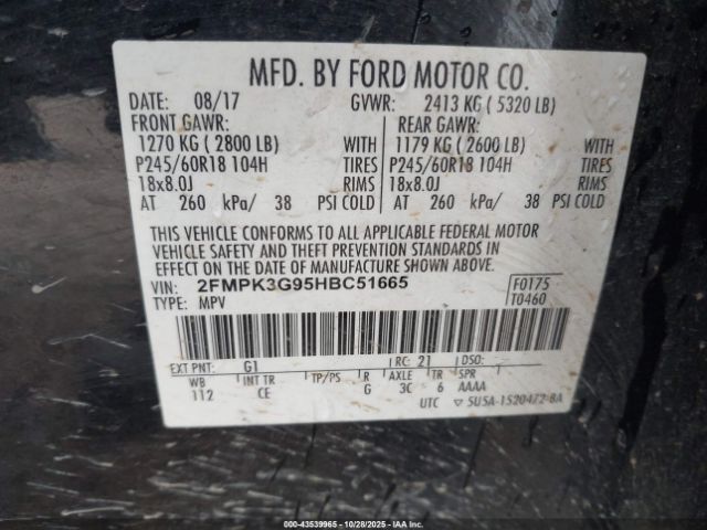 2017 FORD EDGE 2FMPK3G95HBC51665 Photo 8